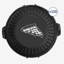 Boîte ronde réutilisable personnalisée - noir - Min. 100 unités