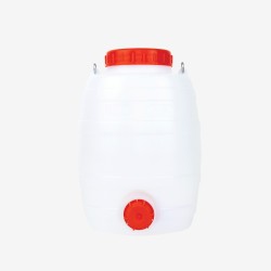 Bonbonne hermétique - robinet ou bouchon - blanc - 5 L