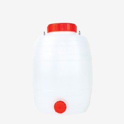 Bonbonne hermétique - robinet ou bouchon - blanc - 10 L