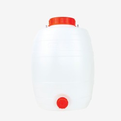 Bonbonne hermétique - robinet ou bouchon - blanc - 15 L