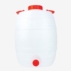 Bonbonne hermétique - robinet ou bouchon - blanc - 25 L