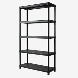 Étagère en plastique économique 90 x 40 x 182 mm - noir