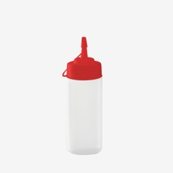 Biberon à sauce col large - rouge - 0,25L