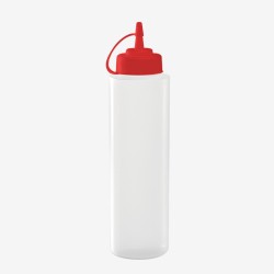 Biberon à sauce col large - rouge - 0,75L