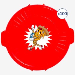 Boîte ronde réutilisable personnalisée - rouge - Min. 100 unités